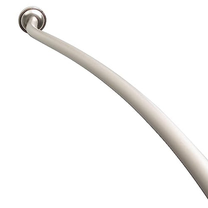 Bath Bliss Curved Shower Rod | Adjustable 42"-72" Inch | Bathroom Shower Curtain and Liner Rod | 33% More Space | Wall Mounted | Easy Installation | Iron | Satin - color: Satin
