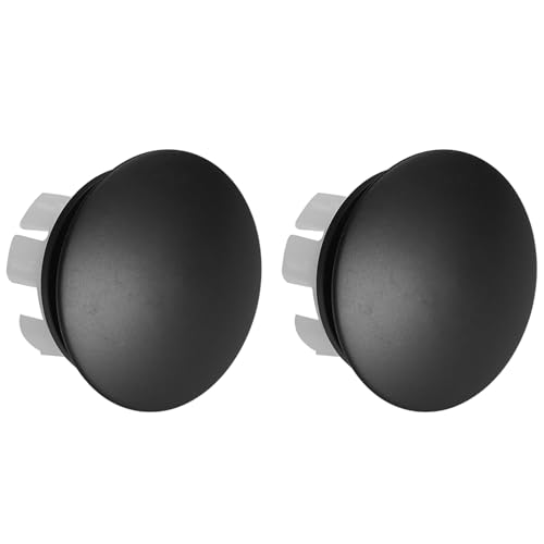 2 Pack Bathroom Sink Overflow Cover, Matte Black | Sink Overflow Hole Cover, Basin Vanity, Ceramic Vessel, Kitchen Trim Replacement, Dual Layer Insert - color: Matte Black