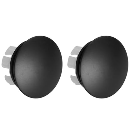 2 Pack Bathroom Sink Overflow Cover, Matte Black | Sink Overflow Hole Cover, Basin Vanity, Ceramic Vessel, Kitchen Trim Replacement, Dual Layer Insert - color: Matte Black