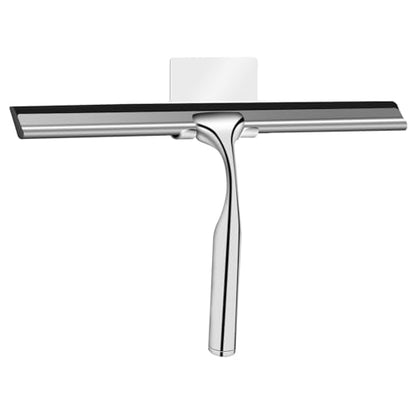 Shower Squeegee for Glass Doors Stainless Steel with Self Adhesive Hook Window Squeegee for Shower Door Bathroom Mirror Wiper, Window Glass Cleaning - size: 10 inches