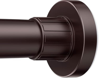 Ausemku Shower Curtain Rod 32-80 Inch Adjustable - 1 Inch Diameter Heavy Duty No drill Spring Tension Shower Rod, Non-Slip Rustproof Telescopic Rod for Bathroom, Brown - color: Brown, size: 32-80 Inches