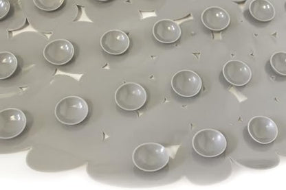 Dependable Industries Inc. Essentials Nonslip PVC Pebble Style Bathmat Shower Bathtub with Suction Cups 27" x 15" Textured for Secure Footing Oval (Gray) - color: Gray
