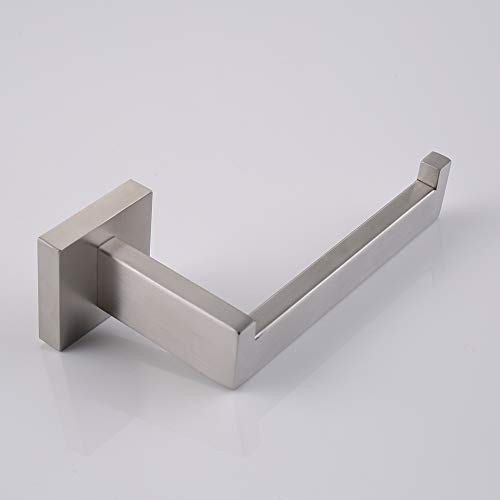 TASTOS Toilet Paper Holder Brushed Nickel, Toilet Tissue Roll Holders Dispenser and Hangers Wall Mounted for Bathroom & Kitchen, Stainless Steel Modern Square Style (Silver) - color: Brushed, size: Square (1 pack)