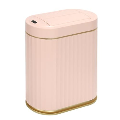 SYNCVIBE Bathroom Sensor Trash Can, 2 Gallon, Butterfly Lid, Pink | Automatic Garbage Can, Waterproof Slim Trash Bin, Under-Counter IPX5 Wastebasket for Dorm, Kitchen, Bedroom and Living Room - color: Pink