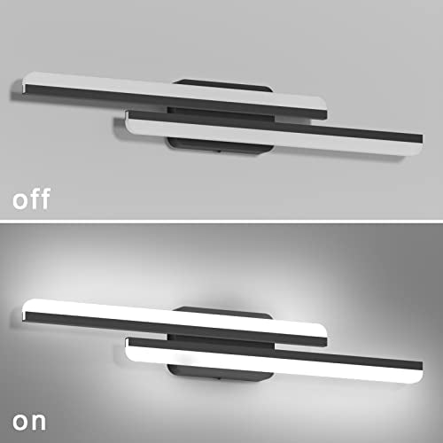 Ralbay 32" Black Bathroom Vanity Lights 36W Frosted Aluminum Modern LED Matte Black Vanity Light for Bathroom Lighting Fixtures White Light 6000K Black 32 inch - color: Black, size: 32 inch