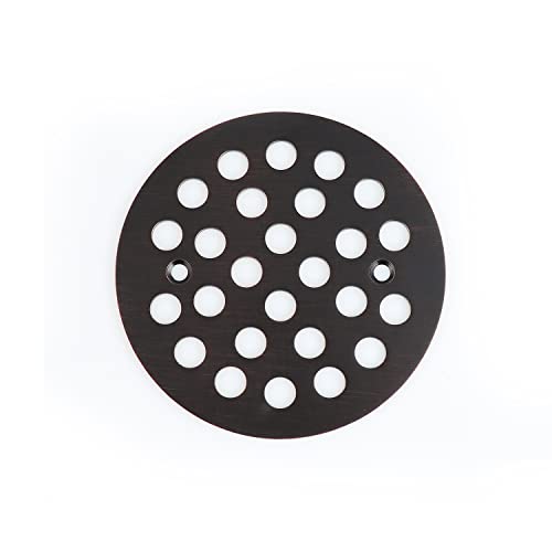 4-1/4 Inch Screw-in Round Floor Drain Cover Replacement Shower Drainer Grates (Oil Rubbed Bronze) - color: Oil Rubbed Bronze