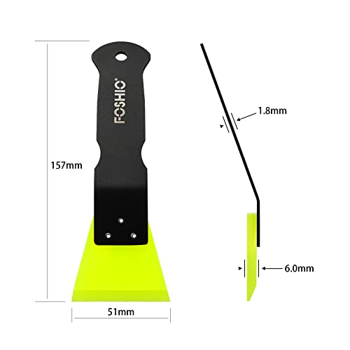 FOSHIO 2 Pack Small Squeegee for Vinyl, Stainless Steel Handle Mini Squeegee for Mirror Shower Glass Door Window Cleaning, Car Light, Bumper Vinyl Wrap Window Tint Kit