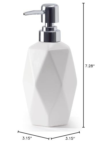 Soap Dispenser, 13.5oz Ceramic Soap Dispenser Bathroom for Kitchen & Bathroom (White) - color: White