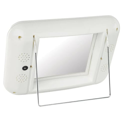 JERDON Lighted Makeup Mirror with 5X Magnification - White - J1015 | Two-Sided 6" x 6" Square Frame, Glare-Free Lighting