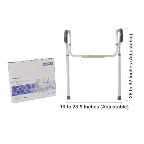 McKesson Toilet Safety Frame and Rail, Gray, 4 ct | Aluminum, Adjustable