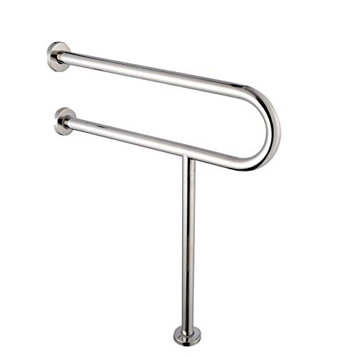 FlySkip Toilet Grab Bar,24 Inch Stainless Steel Handicap Rail for Bathroom Shower Safety,Non-Slip Hand Grips for Disabled, Elderly, Handicapped, and Pregnant Women,Floor to Wall-Mounted Support Bar | Floor to Wall-Mounted Support, 330LBS Load Capacity, St