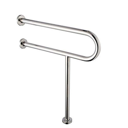 FlySkip Toilet Grab Bar,24 Inch Stainless Steel Handicap Rail for Bathroom Shower Safety,Non-Slip Hand Grips for Disabled, Elderly, Handicapped, and Pregnant Women,Floor to Wall-Mounted Support Bar | Floor to Wall-Mounted Support, 330LBS Load Capacity, St