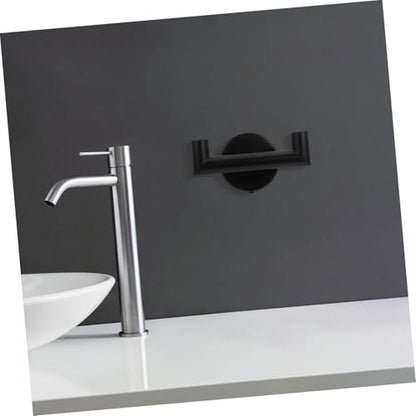 2pcs Stainless Steel Wall Towel Rack Black Over The Door Hanger Hook Bathroom Kitchen Accessory