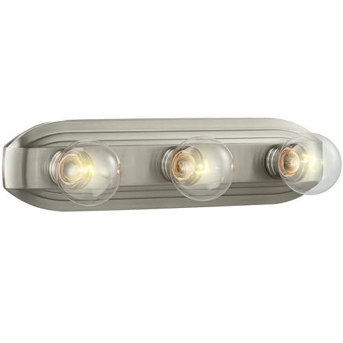 Designers Fountain 3-Lights Melrose Vanity Light Fixture, 18 Inch Wall Mount Sconce for Bathroom, Bedroom or Mirror, Brushed Nickel, 6613-BN - size: 3-Light