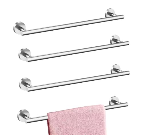 4sets Towel bar Set Includes 4 Packs 24 inch Towel bar, Organize Your Bathroom Towel and More Bathroom Accessories-Brushed Silver - color: Brushed Silver, size: 4pcs-24inch