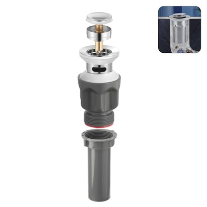 1 1/2" Bathroom Sink Pop-Up Drain Filter, Clog-Proof Filter, Sink Assembly with Overflow Outlet, Stainless Steel Sink Drain Plug（with Overflow Hole） - size: There are holes