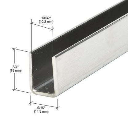 Brixwell SDCD38BS-CCP4 Brushed Stainless 3/8" Fixed Panel Shower Door Deep U-Channel - 4 inch Sample - color: Brushed Stainless Steel, size: 4 Inch - Sample