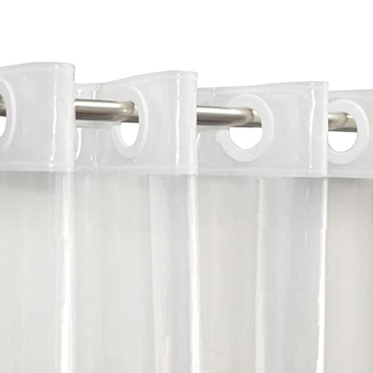 No Hook Clear Shower Curtain Liner PEVA Plastic Waterproof Heavy Duty Bathroom Curtain Hook Free Transparent Shower Liner 72x74 Inches | PEVA Plastic Vinyl Waterproof Bathroom Curtain Hook Free Transparent Shower Liner with bottom Magents - color: Clear,