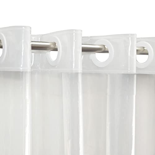 Clear XL Shower Curtain Liner 96 inches Long, Heavy Duty Hooks Free | No Hook Needed Extra Long 72x96 in, PEVA Plastic Vinyl Waterproof Bathroom Curtain Transparent Shower Liner - color: Clear, size: 72"W x 96"L (Pack of 1)