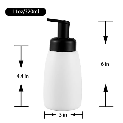 UUJOLY Foaming Hand Soap Dispenser, Ceramic Jar, White, 2 Pack - color: White, size: 2 Pack