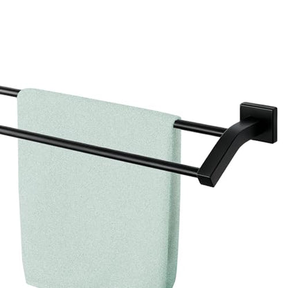 Alise Double Towel Bar,28" Towel Rack for Bathroom Wall Mounted,Matte Black | SUS304 Stainless Steel Bathroom Towel Holder, Quick Drying Towel Hanger Towel Rod, Useable Length 26.9" - color: Matte Black, size: 28-Inch(Joining Process)