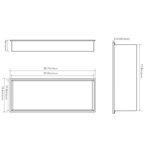 Achelous Stainless Steel Insert Shower Niche 30" X 12" NO Tile Needed, Bathroom Wall Niche Recessed Shower Shelf Organizer, Wall-Inserted Niche Recessed Shower Caddy, Matte White - color: Matte White, size: 30" X 12"