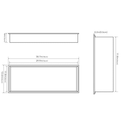 Achelous Stainless Steel Insert Shower Niche 30" X 12" NO Tile Needed, Bathroom Wall Niche Recessed Shower Shelf Organizer, Wall-Inserted Niche Recessed Shower Caddy, Matte White - color: Matte White, size: 30" X 12"