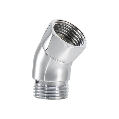 NearMoon Shower Elbow Adapter for Shower Head, Solid Brass 45°G1/2 Male to Female Shower Arm Extension Connector, Polish Chrome (Small) - style: Small