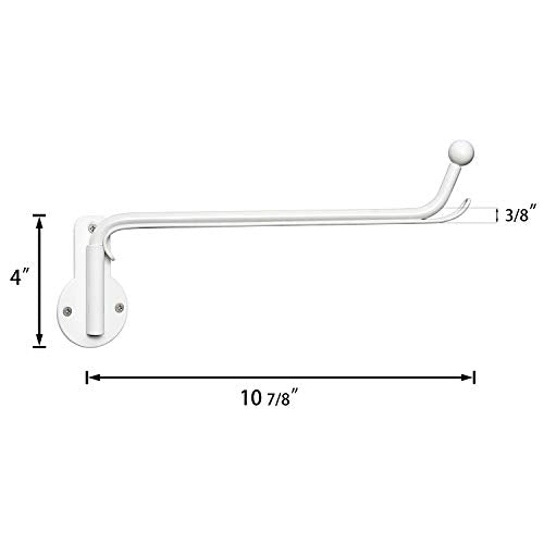 Mkono Wall Mounted Drying Rack Laundry Hook with Swing Arm Valet Rod 2 Pack | White, Laundry Room Organization, Space Saving, Foldable, Easy Install, Wall Clothes Hanger, Closet Bathroom Bedroom Organize - color: White