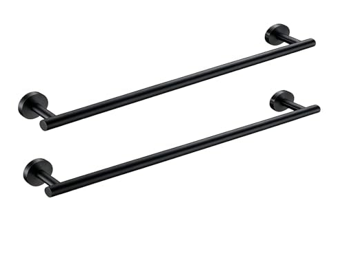 SEIDO 18 Inch Matte Black Towel Bar 2 Pack, Anti-Dropping Thicken 304 Stainless Steel Towel Holder for Bathroom Wall, 22 lb Heavy Duty Towel Rod 15.6" Hanging Length, for Kitchen, Lavatory, Laundry - color: Matte Black, size: 18 Inch (2 Pack)