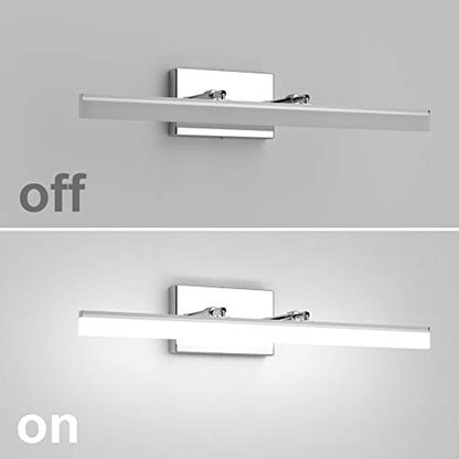Aipsun 24 inch Dimmable LED Vanity Lights Adjustable Bathroom Light Fixtures Over Mirror Chrome Modern Vanity Lighting(White Light) - color: Polished Chrome-D, size: 23.6 in