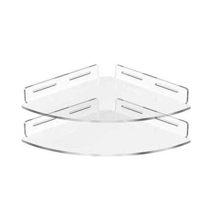 Floating Corner Shelf, Acrylic Clear Corner Shower Organizer Wall Mounted Storage Rack for Bathroom Kitchen Dorm Toilet