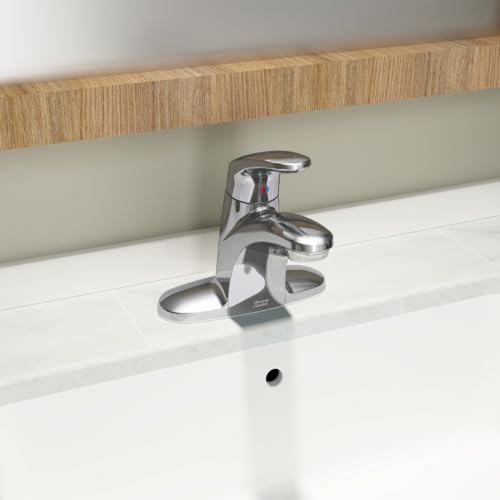 American Standard Colony Pro Single-Handle Bathroom Sink Faucet with Metal Drain, 1.2 GPM, Polished Chrome 7075000.002 | Single-Control Bathroom Faucet: Drip-Free, Memory Valve, Water-Saving, Easy Install with Metal Body & Drain | 7075000.002