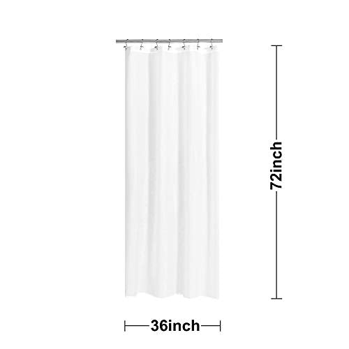 N&Y HOME Fabric Shower Curtain or Liner 36 x 72 Inches Bath Stall Size with 2 Bottom Magnets, Hotel Quality, Washable, Water Repellent, White Spa Bathroom Curtains with Grommets, 36x72 (Pack of 2) - color: White, size: 36"W x 72"L (Pack of 2)
