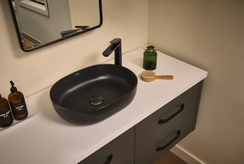 Ruvati Este Single Handle Lever Tall Vessel Faucet Modern Bathroom Vanity in Matte Black - RVF5136MB - color: Matte Black