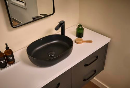 Ruvati Este Single Handle Lever Tall Vessel Faucet Modern Bathroom Vanity in Matte Black - RVF5136MB - color: Matte Black