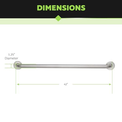 Homewerks 068 HW11442SS 42 inch Bathroom Grab Bar with 1-1/4 Inch Diameter and Concealed Screws ADA Compliant, Stainless Steel - color: 1.25 Inch Diameter, size: 42 Inch