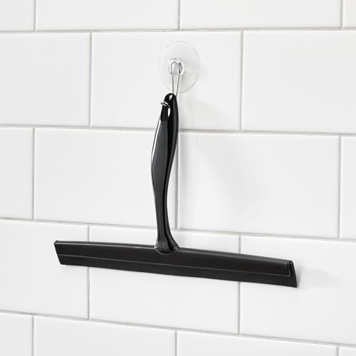 iDesign Bathroom Shower Squeegee, Black/Clear | Wall Hook Included - color: Black/Clear, style: Pack of 1