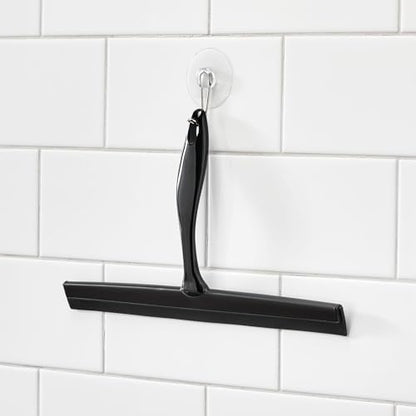 iDesign Bathroom Shower Squeegee, Black/Clear | Wall Hook Included - color: Black/Clear, style: Pack of 1