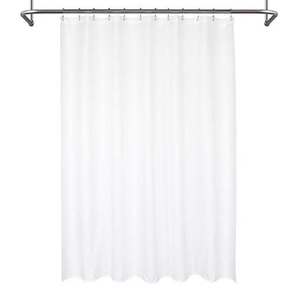 Waterproof Fabric Shower Curtain Liner, 72 x 72 inch, White | Suction Cups Included, Machine Washable Cloth Shower Curtain for Bathroom, 72x72