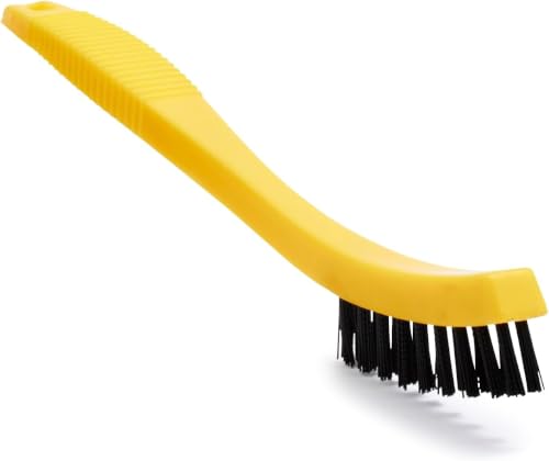 Rubbermaid Commercial Products 8.5" Tile and Grout Scrub Brush, Plastic Bristles, Black, for Industrial/Professional Use On Grout, Tile, and Other Small Areas (Pack of 12) - size: 8.5" (Pack of 12)