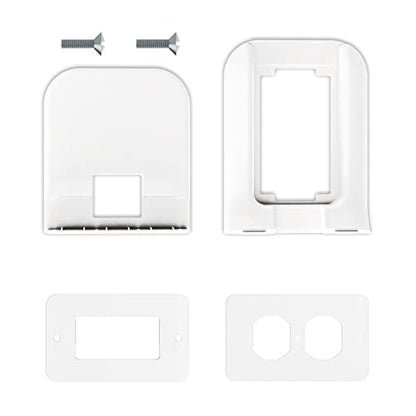 WALI Outlet Shelf Wall Holder, Bathroom Shelf up to 10lbs Standard Vertical Duplex Wall Organizer for Smart Home Decor Space Saving Power Tools, Toothbrush (OLS001-W), 1 Pack, White - size: Small