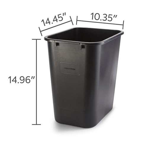 COASTWIDE Professional Indoor Trash Can Without Lid, Black Soft Molded Plastic, 7 Gallon (CW56429) - color: Black, size: 7 Gal., style: 1 Pack