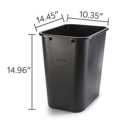 COASTWIDE Professional Indoor Trash Can Without Lid, Black Soft Molded Plastic, 7 Gallon (CW56429) - color: Black, size: 7 Gal., style: 1 Pack
