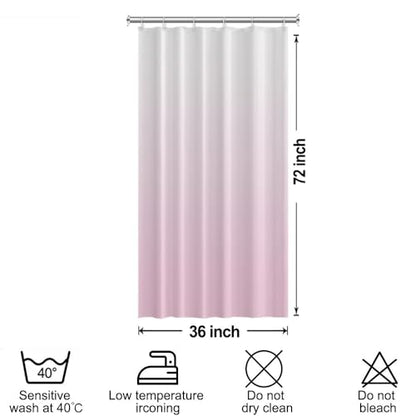 Ombre Pale Pink Stall RV Shower Curtain with Hooks 36x72inches | Machine Washable Waterproof, Modern Solid Boho Gradient, Bathroom Dorm Hotel Room Divider, Easy to Install, Window Curtain - color: Pale Pink, size: 36"W x 72"L (Pack of 1)