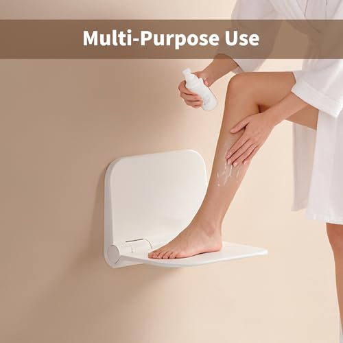 Shower Seat Wall Mounted, Folding Shower Seats for Adults, 350 lbs Max Load, Shower Chair Bench with Space-Saving Foldable Design for Women, Adults, Children - size: 15 Inch