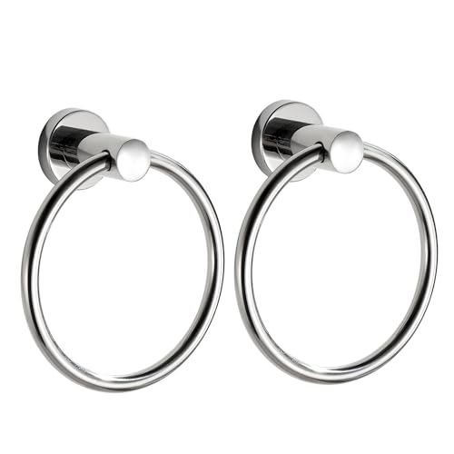 BGL Towel Ring for Bathroom, 2 Pack Stainless Steel 304 Polished Chrome Plated Wall Mount Towel Holders - color: Polished Chrome(2pack)