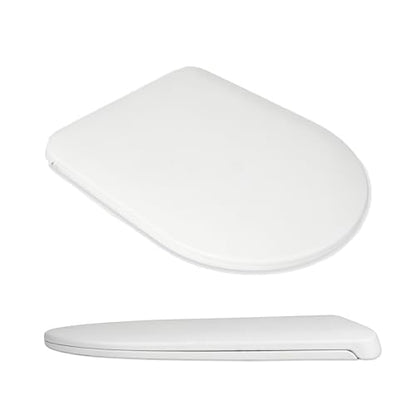 D-Shape Toilet Seat Soft Close Quick Release Easy to cleanWhite | Quick-release design removes the seat in seconds, making deep cleaning around hinges simple and more hygienic - size: QS17“