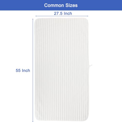 Bath Towels 2-Pack, 27.5x55 Inches - Ultra Soft and Highly Absorbent Quick Dry Microfiber Towels with Hanging Loop, Beauty Twill Stripe Design for Bath, Beach, Gym - color: 2white