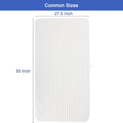 Bath Towels 2-Pack, 27.5x55 Inches - Ultra Soft and Highly Absorbent Quick Dry Microfiber Towels with Hanging Loop, Beauty Twill Stripe Design for Bath, Beach, Gym - color: 2white